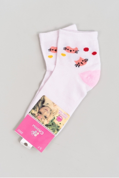 Шкарпетки для дівчинки рожевий пастель бавовна