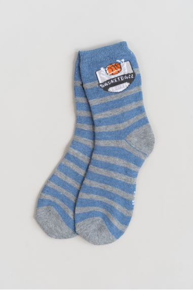 Шкарпетки для хлопчика сіро-блакитний махра