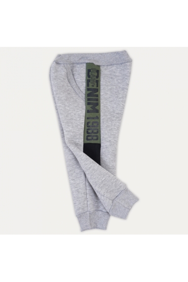 Штани для хлопчика теплі сірий тринитка на флісі - 1