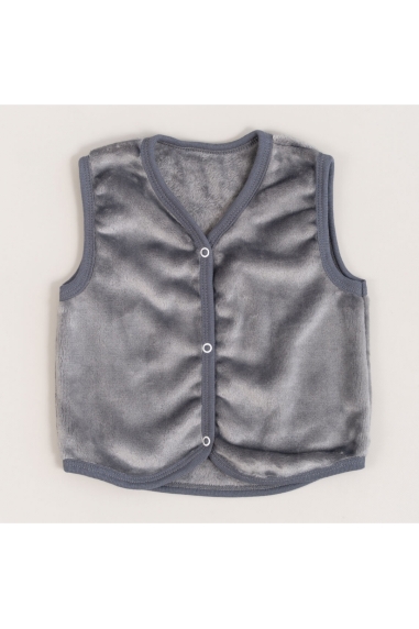 Пухнастий жилет для малят графіт велсофт