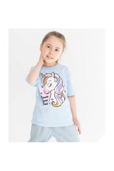 Футболка для дівчинки блакитний кулір