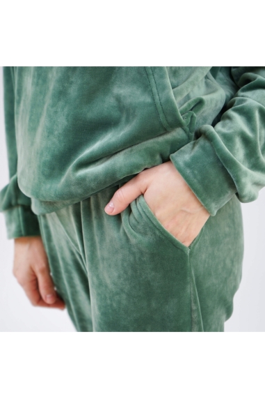 Костюм жіночий велюровий хакі велюр - 1