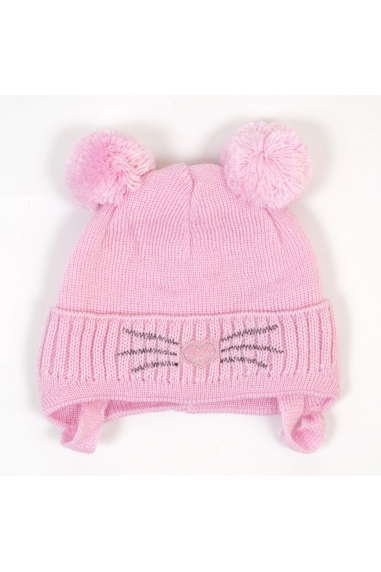Шапочка для новонародженої рожевий в'язка