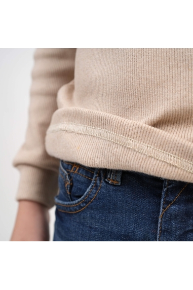 Гольф для хлопчика бежевий щільний рубчик з начісом - 2