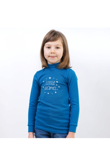 Гольф  для дівчинки Little Dreamer індиго стретч начісний