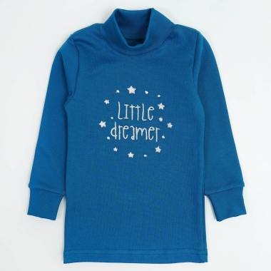 Гольф  для дівчинки Little Dreamer індиго стретч начісний