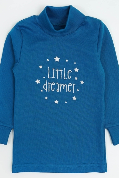 Гольф  для дівчинки Little Dreamer індиго стретч начісний - 1