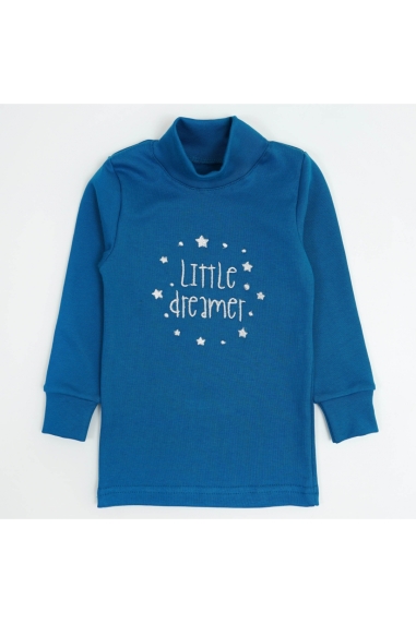 Гольф  для дівчинки Little Dreamer індиго стретч начісний - 1