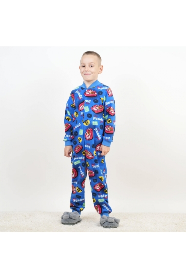 Піжама-комбінезон для хлопчика Тачки Синій мікрофліс