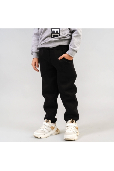 Штани для хлопчика чорний тринитка на флісі