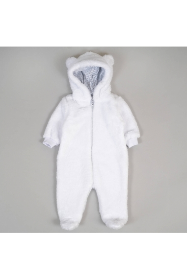 Комбінезон для новонароджених Ведмедик білий велсофт - 2