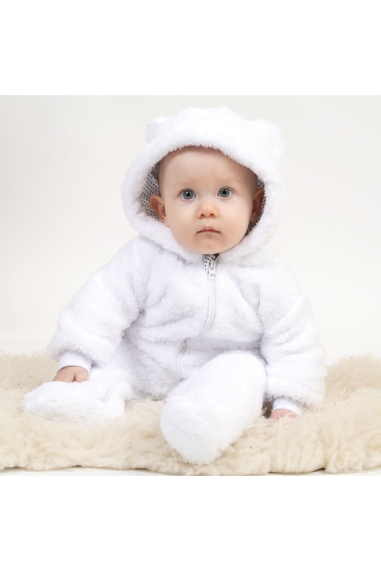 Комбінезон для новонароджених Ведмедик білий велсофт - 3