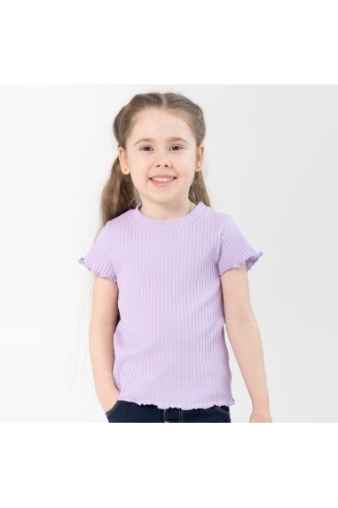 Футболка для дівчинки бузковий рубчик
