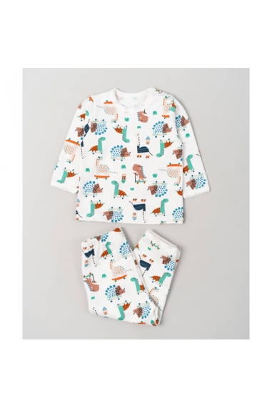 Піжама ясельна Діно молочний начіс