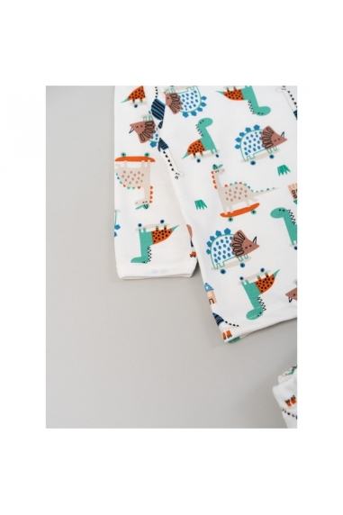 Піжама ясельна Діно молочний начіс - 1