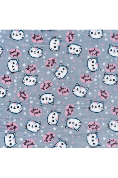 Пухнастий плед ясельний Киці сірий велсофт - 1