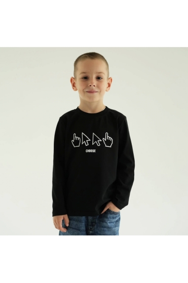 Лонгслів для хлопчика чорний фулікра