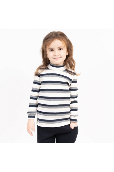 Гольф теплий в полоску  для дівчаток жовтий рубчик з начісом