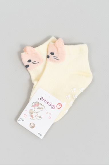 Шкарпетки з антіковзанням для малят жовтий бавовна