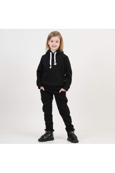 Костюм теплий для дівчинки чорний тринитка на флісі