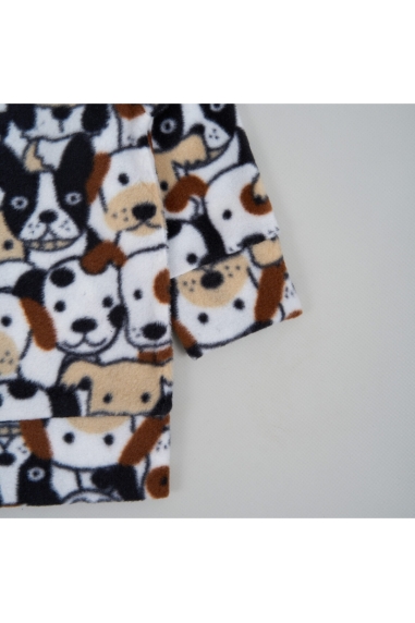 Джемпер для малят Собачки коричневий флис - 1