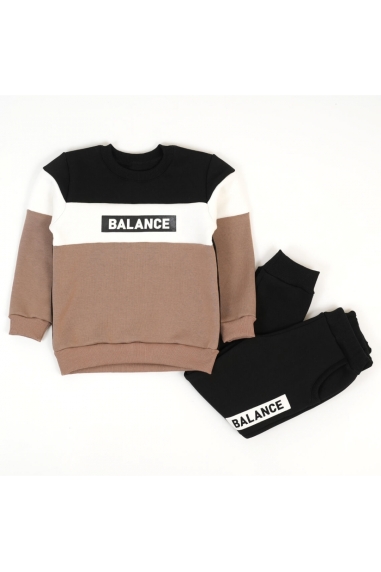 Костюм теплий для хлопчика бежевий тринитка на флісі