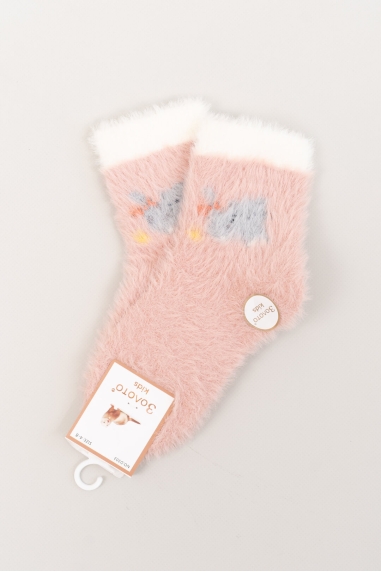 Шкарпетки пухнасті для дівчаток персиковий ангора
