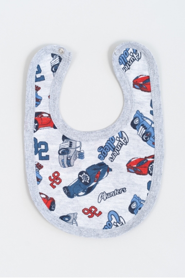 Слинявчик дитячий тонкий Машинки сірий кулір