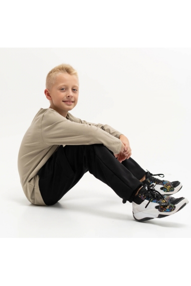 Спортивні джогери карго для хлопчика чорний двонитка