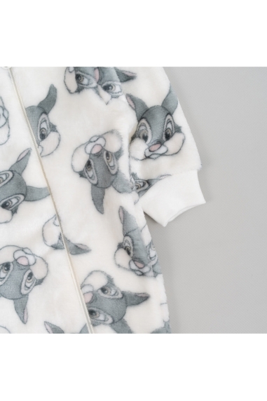 Пухнастий комбінезон для малят Зайчики білий велсофт - 2