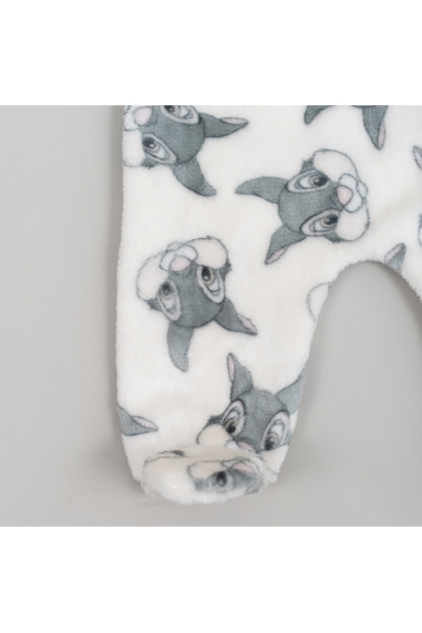 Пухнастий комбінезон для малят Зайчики білий велсофт - 3