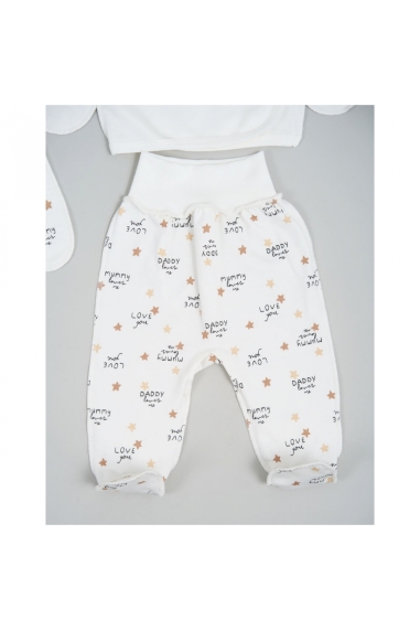 Комплект для новонароджених " Тато кохає мене" молочний начіс (футер) - 1