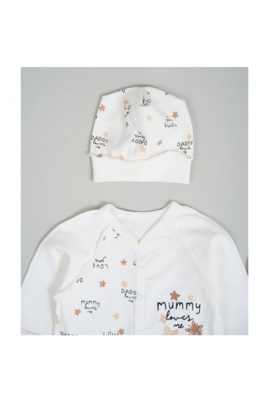 Комплект для новонароджених " Тато кохає мене" молочний начіс (футер) - 2