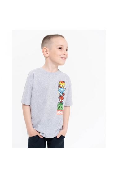 Футболка для хлопчика сірий кулір-двонитка