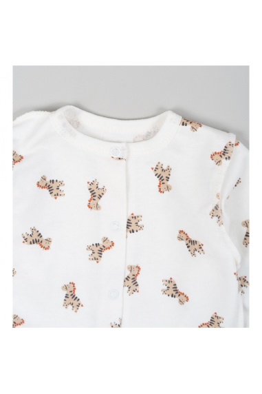 Кофтинка для новонароджених молочний Зебри начіс(футер) - 1