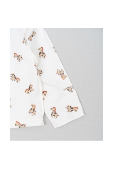 Кофтинка для новонароджених молочний Зебри начіс(футер) - 2