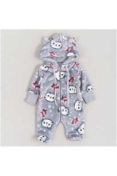 Пухнастий комбінезон сірий велсофт