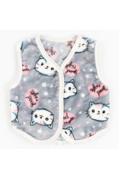 Пухнастий жилет для малят Киці сірий велсофт