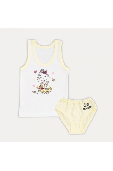 Комплект білизни для дівчинки Балерина жовтий кулір - 1