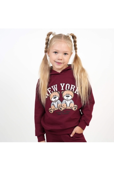 Костюм для дівчинки бордо двонитка - 1