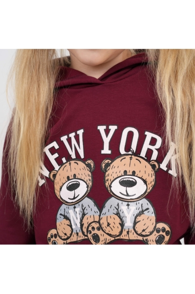 Костюм для дівчинки бордо двонитка - 2