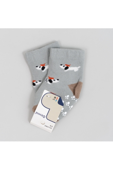Шкарпетки для новонароджених сірий махра