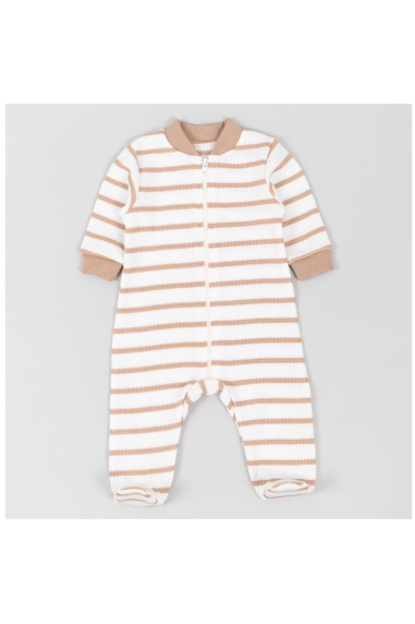 Комбінезони для малят в смужку бежевий вафельна структура