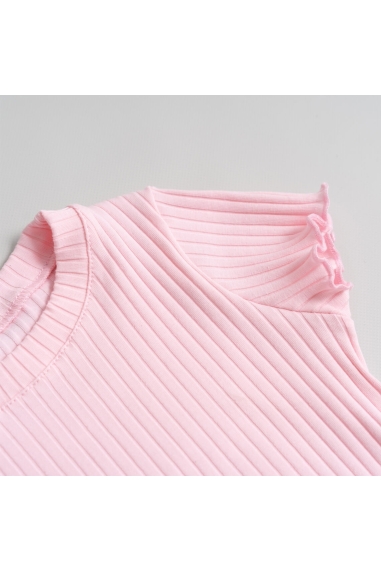 Футболка для дівчинки персиковий рубчик - 3