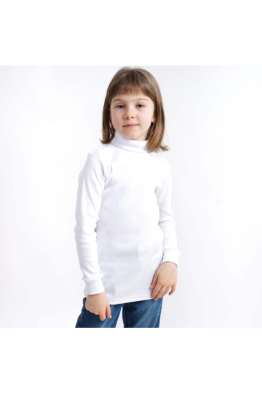 Гольф для дівчинки білий рубчик