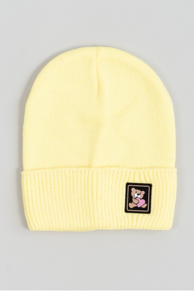 Шапка для дівчинки жовтий в'язка