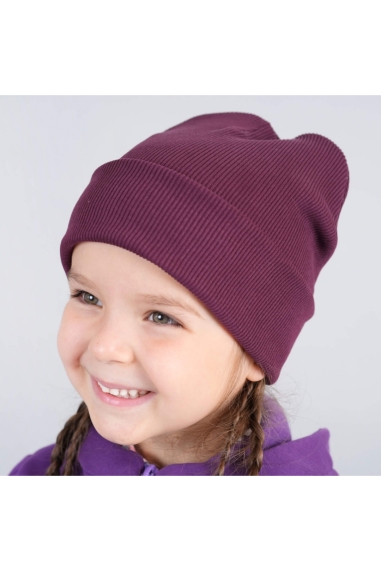 Шапка для дівчинки сливова стретч