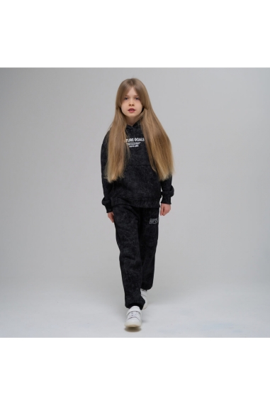 Костюм для дівчинки чорний тринитка на флісі