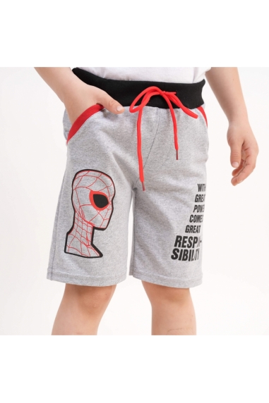 Шорти для хлопчика Людина Павук сірий кулір