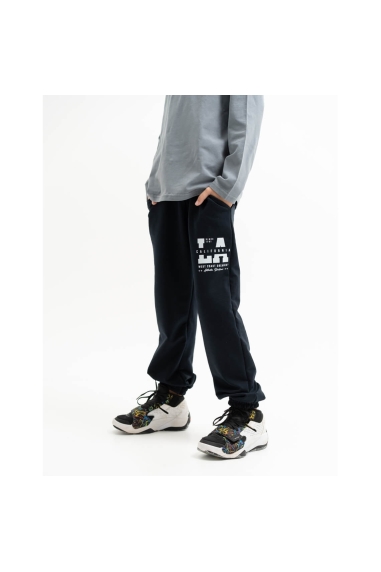 Джогери для хлопчика чорний двонитка - 1